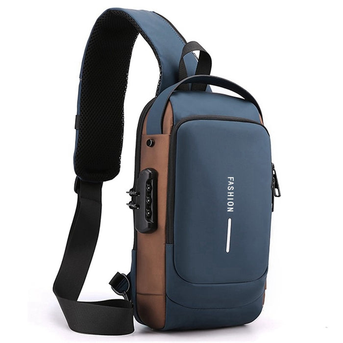 Waterproof USB Charging Chest Bag for Men's Fashion