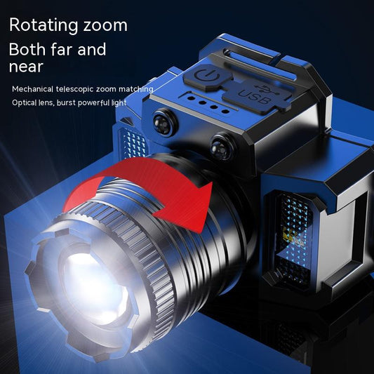 Mounted Induction Zoomable Super Bright Flashlight