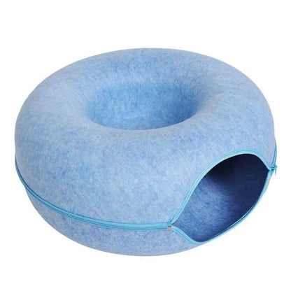 Four Seasons Cat Bed – Comfortable Felt Nest in Donut Shape