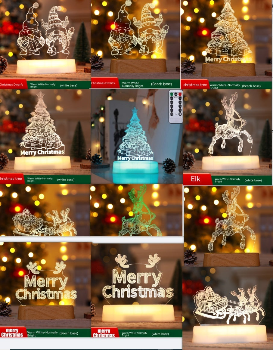 3D LED Christmas Night Light – Christmas & New Year Decoration, Kids Gift & Ornament