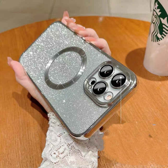 2024 New Glitter Diamond Magnetic Ring Holder Case for iPhone