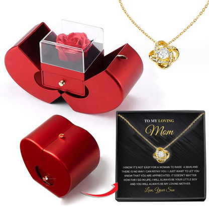 Eternal Love Rose Gift Box: Timeless Bloom & Necklace