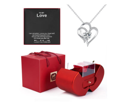 Eternal Love Rose Gift Box: Timeless Bloom & Necklace