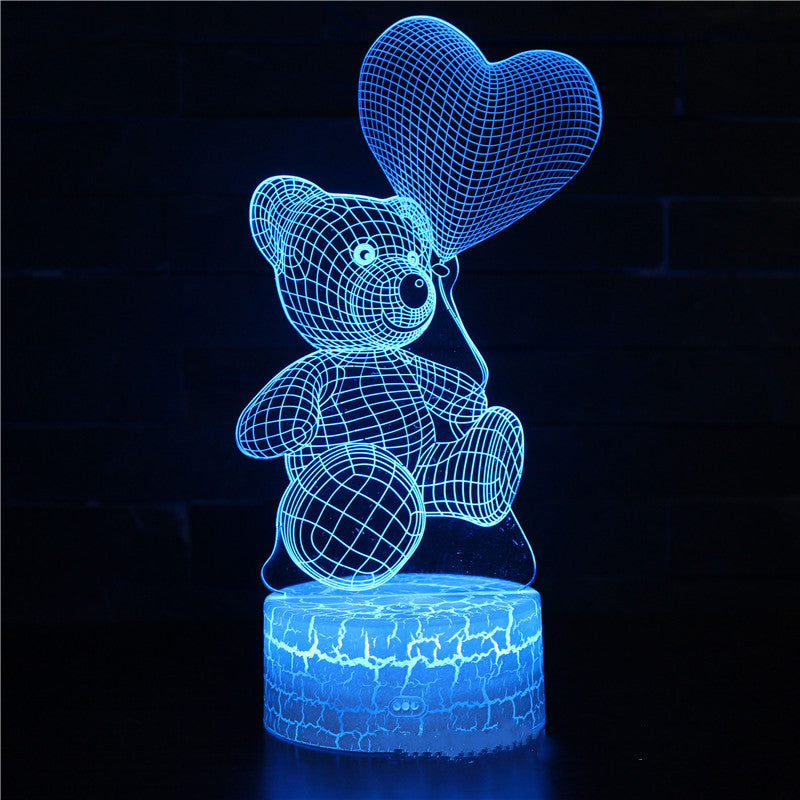 Valentine's Day 3D LED Bear Night Light