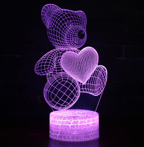 3D Teddy Bear Acrylic Lamp