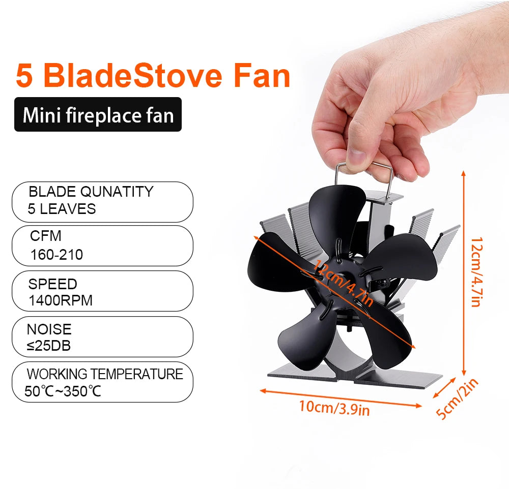 EcoFlow Fireplace 5-Blade Heat Fan