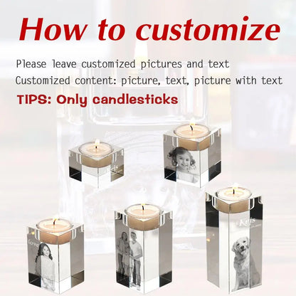 EternaGlow Personalized Crystal Candle Holder