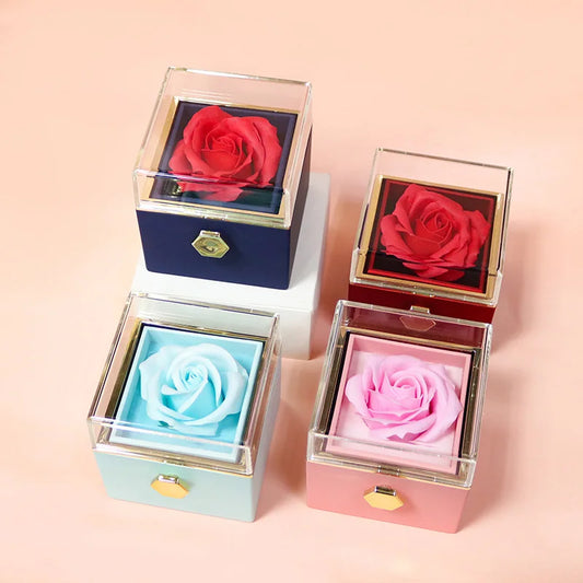 Forever Rose Rotating Jewelry Box