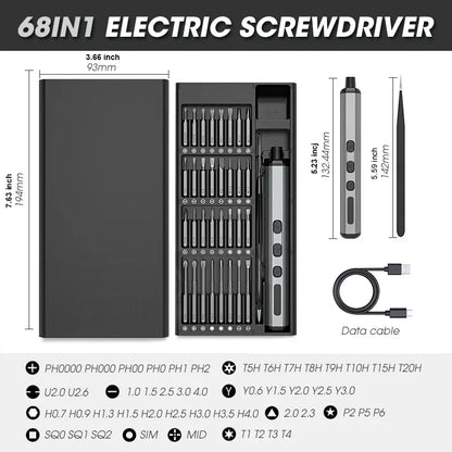 68-In-1 Mini Precision Electric Screwdriver Set