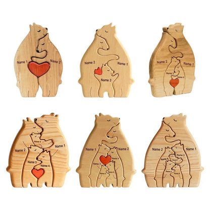 Wooden Bear Family