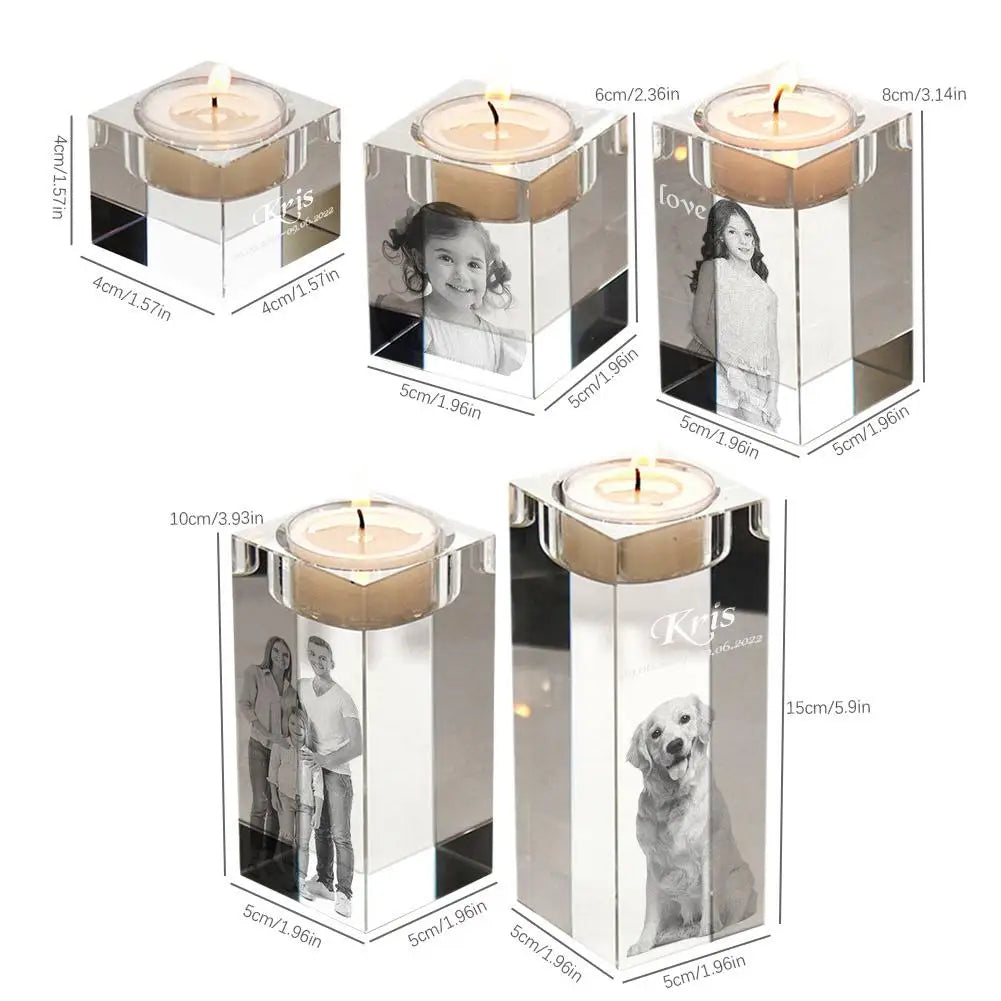 EternaGlow Personalized Crystal Candle Holder