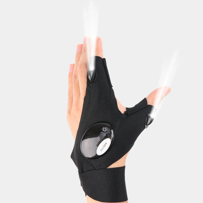 LED Half-Finger Flashlight Gloves