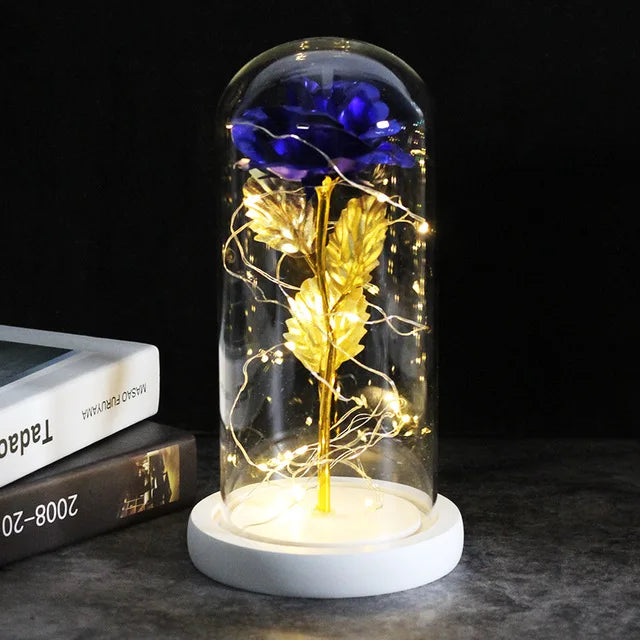 Eternal Rose Flowers LED Light In Glass Cover