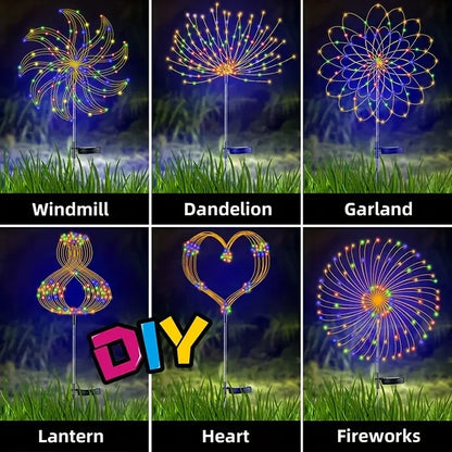 Waterproof Garden Solar Fireworks Light