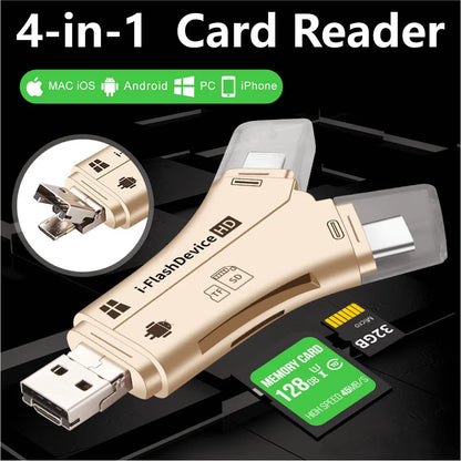 4-in-1 Media Transfer Card Reader with Memory Card