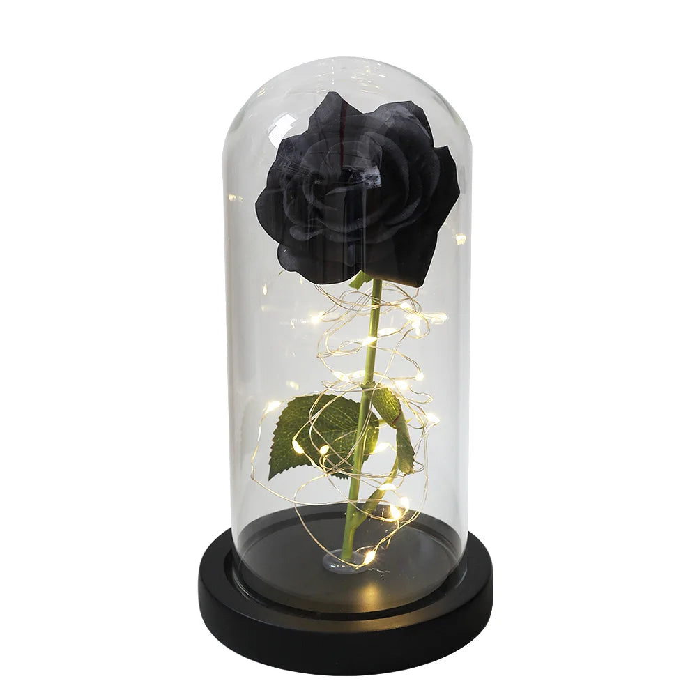 Eternal Rose Flowers LED Light In Glass Cover