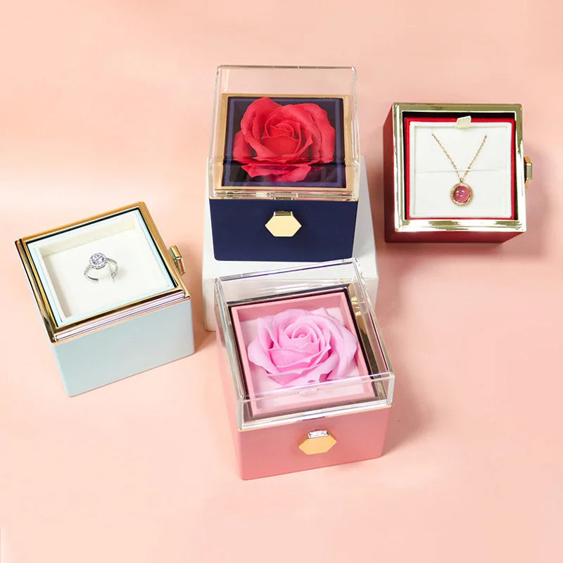 Forever Rose Rotating Jewelry Box