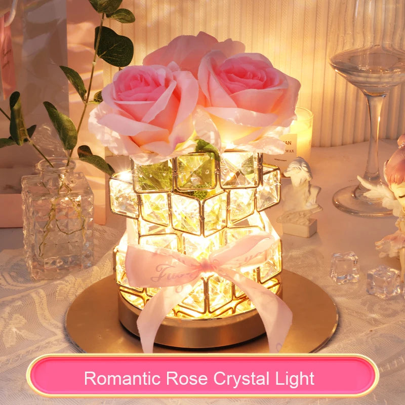 Rose Crystal Table Lamp