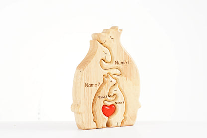 Wooden Bear Family