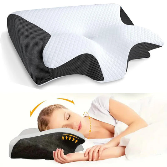 Memory Foam Neck Pillow – Ergonomic Butterfly Design for Cervical Support