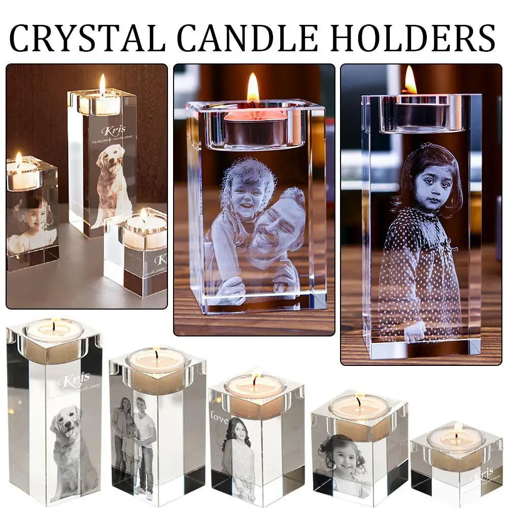 EternaGlow Personalized Crystal Candle Holder