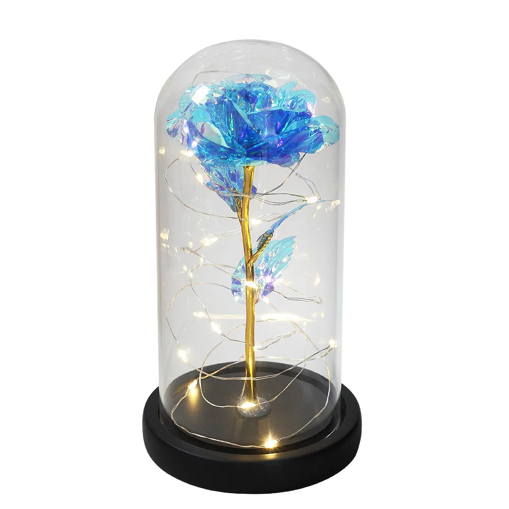 Eternal Rose Flowers LED Light In Glass Cover