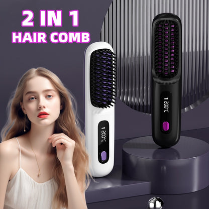 SmartStyle Cordless Straightener Brush – Easy, Fast Heat Styling Anywhere