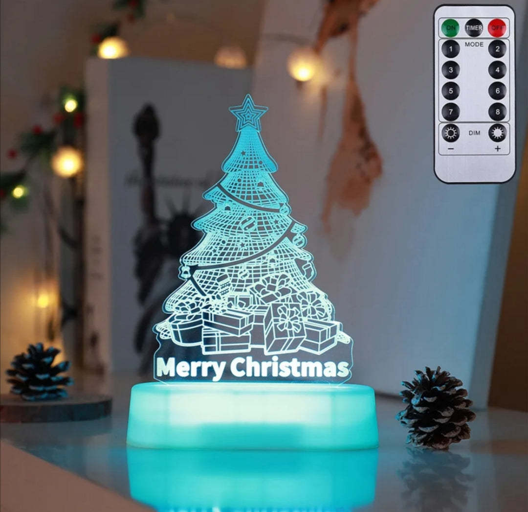 3D LED Christmas Night Light – Christmas & New Year Decoration, Kids Gift & Ornament