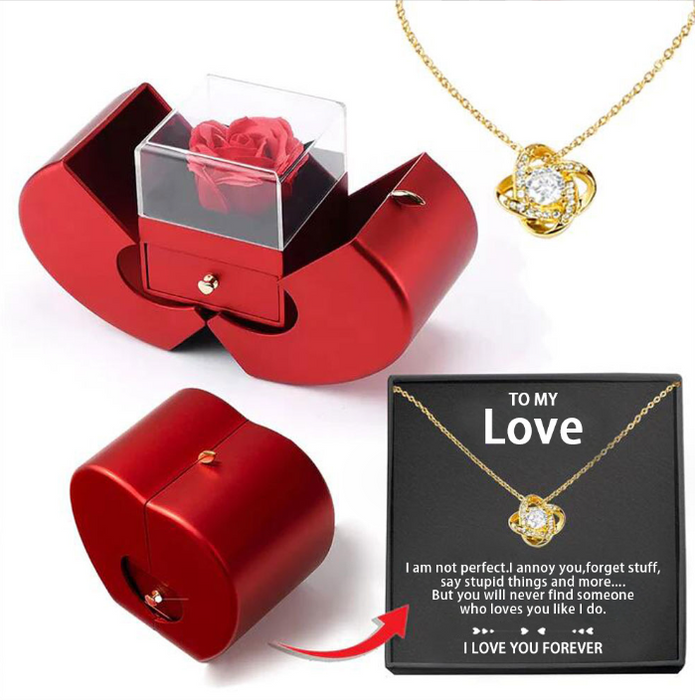 Eternal Love Rose Gift Box: Timeless Bloom & Necklace