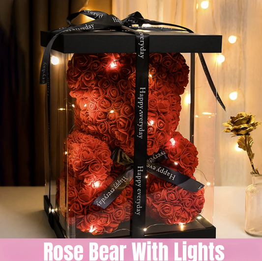 Rose Bear with Lights