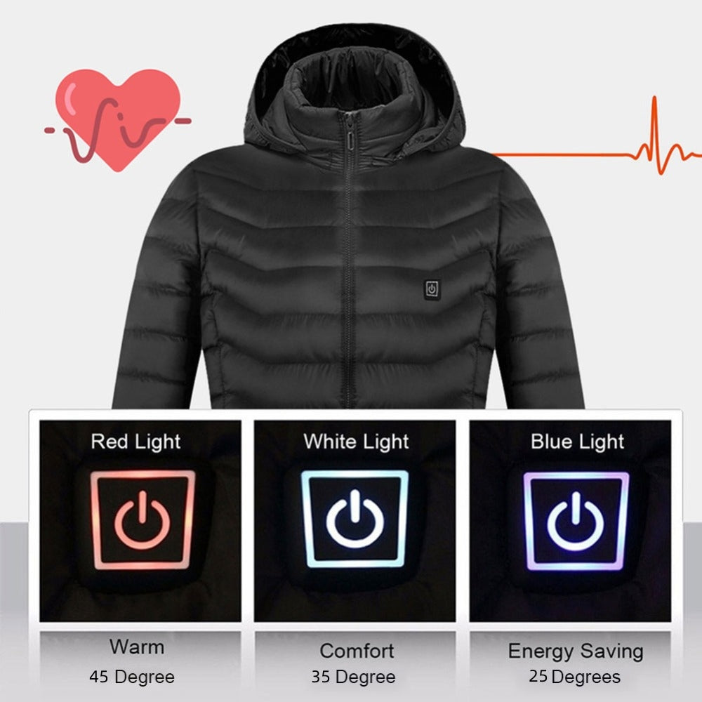 New Heated Jacket & Coat with USB Electric Heater & Thermal Clothing Heating Vest for Winter