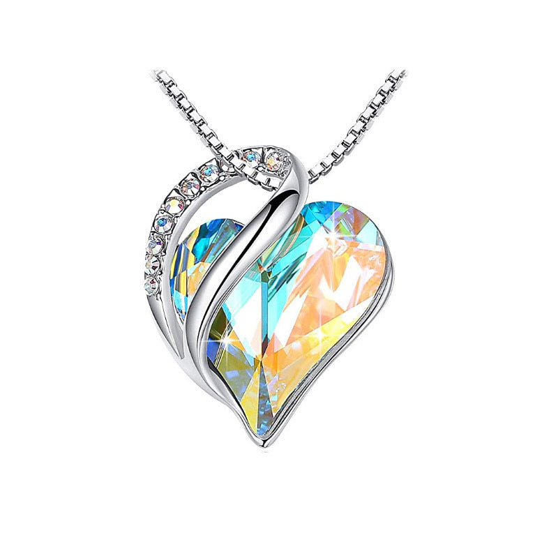 New Heart Shaped Crystal Ornament & Necklace