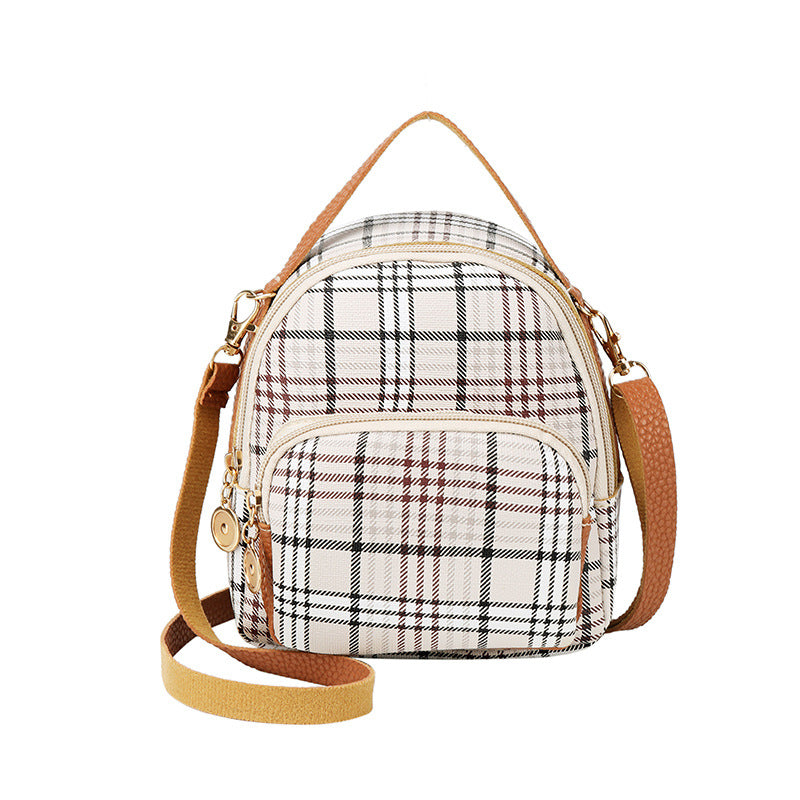 Personality Bags Casual Plaid Backpack Portable
