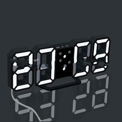 Digital Clock Electronic Alarm Clock Wall Three-dimensional Wall Clock