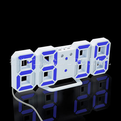 Digital Clock Electronic Alarm Clock Wall Three-dimensional Wall Clock