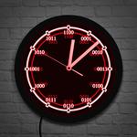 LED Luminous Wall Clock Black Wall Clock Binary Time Scale Home Decoration Clock Wall Clock