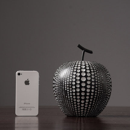White & Black Simple Apples Resin & Fruit Decoration Statue