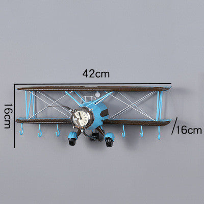 Retro airplane wall clock home wall wall decoration electronic clock
