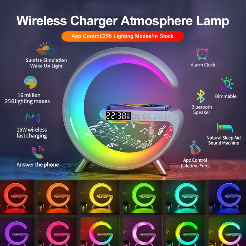 Intelligent Atmosphere Lamp with Bluetooth Speaker & Wireless Charger