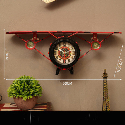 Retro airplane wall clock home wall wall decoration electronic clock