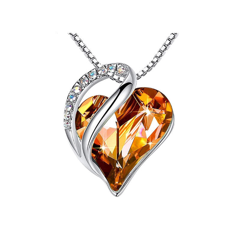 New Heart Shaped Crystal Ornament & Necklace