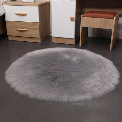 Round Soft Faux Sheepskin Fur Rugs