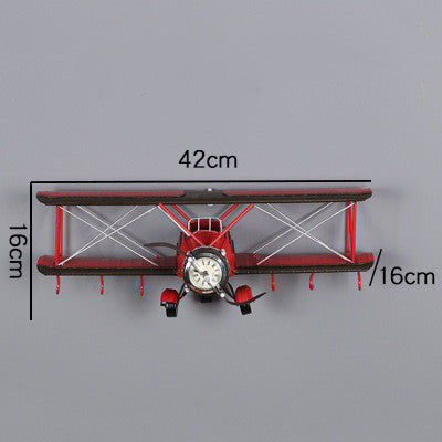 Retro airplane wall clock home wall wall decoration electronic clock