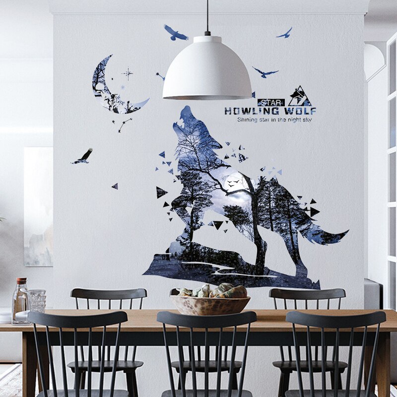 Creative Wolf Stickers Bedroom Decor