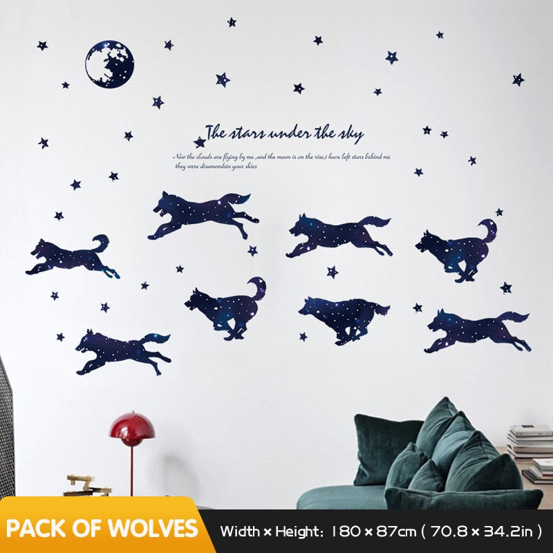 Creative Wolf Stickers Bedroom Decor