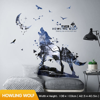 Creative Wolf Stickers Bedroom Decor