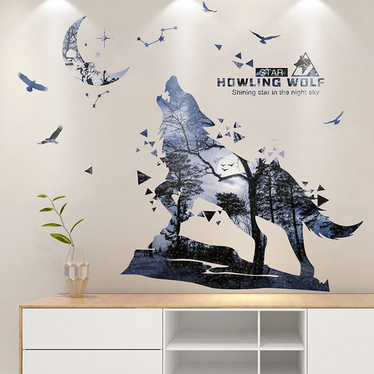 Creative Wolf Stickers Bedroom Decor