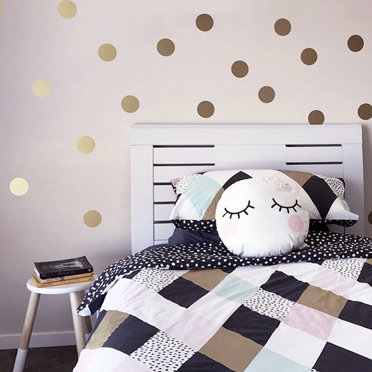 Gold Polka Dots Wall Stickers