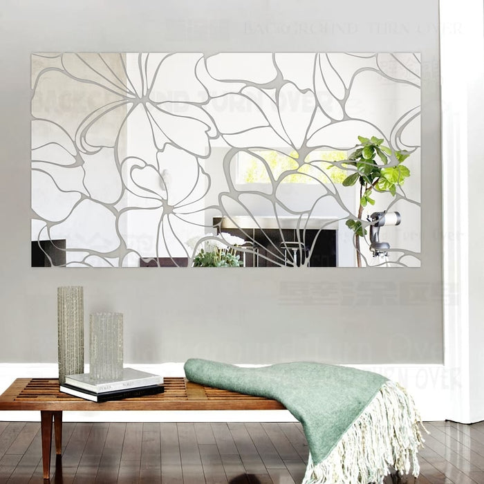 Creative Square Abstract Decorative Acrylic Mirror Wall Stickers