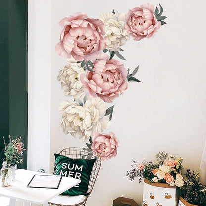 Peony Rose Flowers Wall Sticker